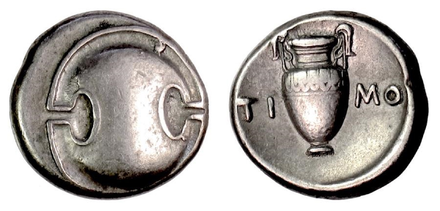 Boeotia-Thebes-AR-Stater-C363-338-BC-Boetian-Shield/Amphora-R:-Timo-Magistrate